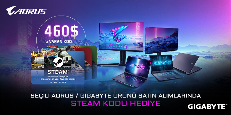 Uygun GIGABYTE Ürünlerini Satın Al ve Ücretsiz Steam Ödülünü Al