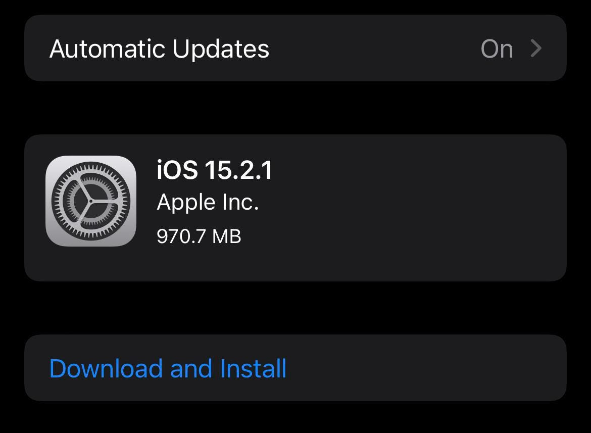 iOS 15.2.1 