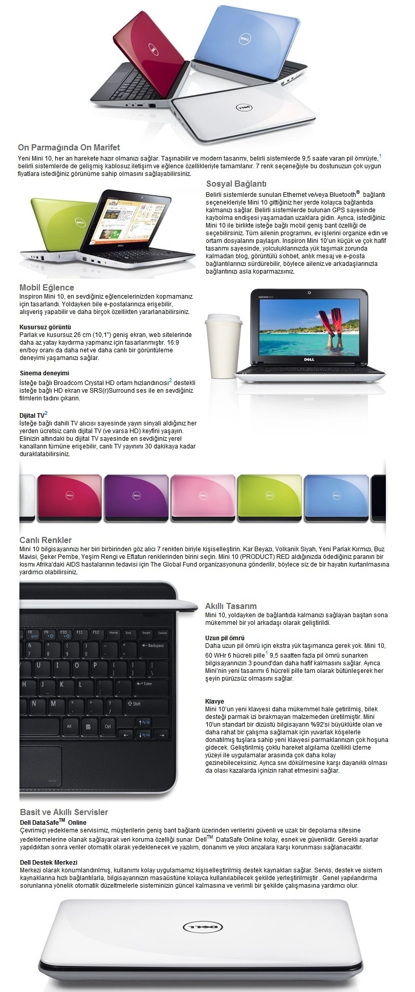 DELL MINI 1012 NETBOOK (PEMBE)