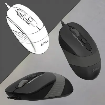 A4 Tech F1010 Gri Kablolu Klavye Mouse Set