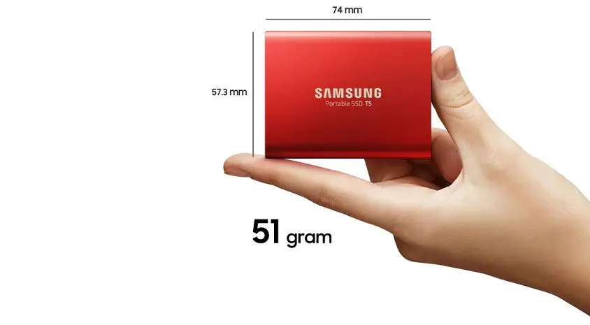 Samsung T5 MU-PA500G/WW 500GB 2.5″ USB 3.1 Siyah Taşınabilir SSD Disk
