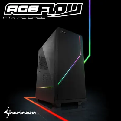 Sharkoon RGB Flow ARGB Mid-Tower Gaming Kasa