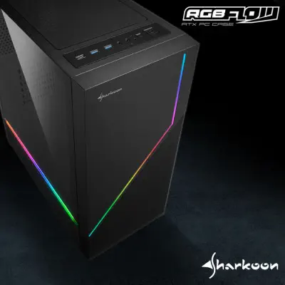 Sharkoon RGB Flow ARGB Mid-Tower Gaming Kasa