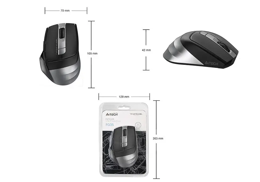 A4 Tech FG35 Gri Kablosuz Mouse 