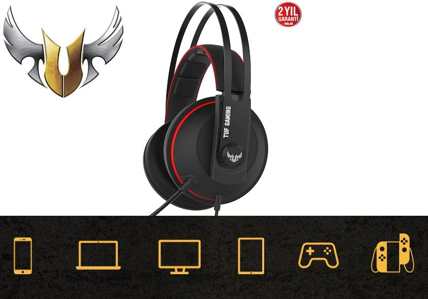 Asus TUF Gaming H7 Red Kablolu Gaming (Oyuncu) Kulaklık