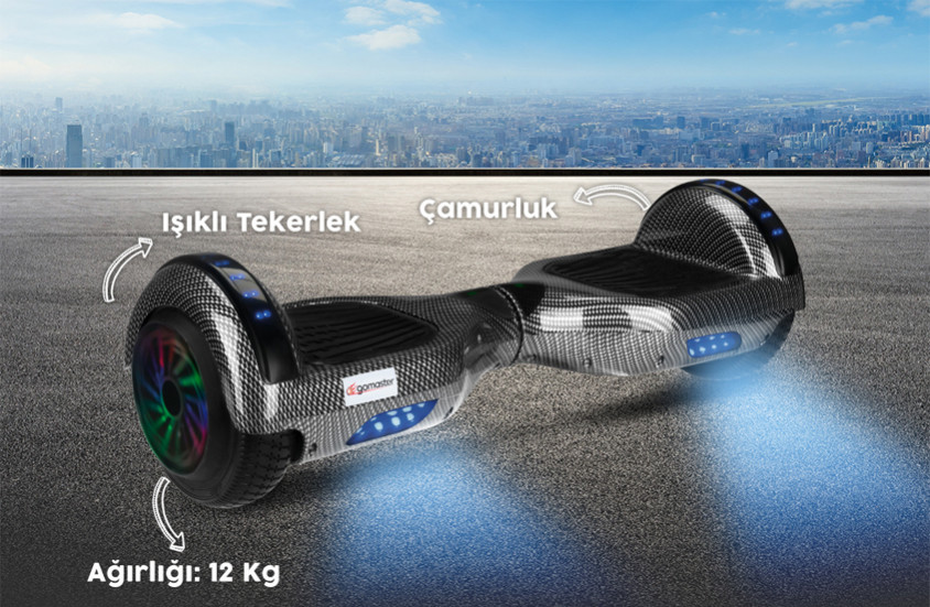 Gomaster SBS-653 Carbon Hoverboard Elektrikli Kaykay