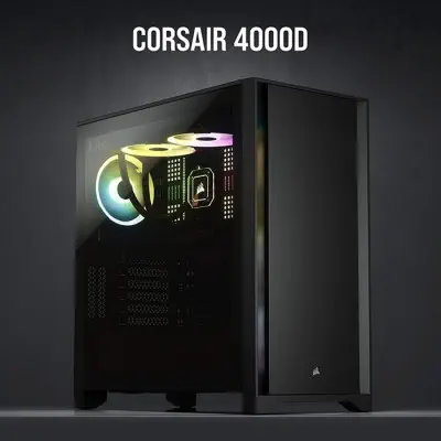 Corsair 4000D CC-9011198-WW Siyah E-ATX Mid-Tower Gaming Kasa