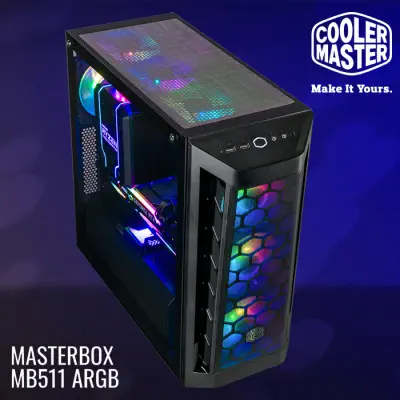 Cooler Master MasterBox MB511 ARGB MCB-B511D-KGNB65-STK 650W E-ATX Mid-Tower Gaming Kasa