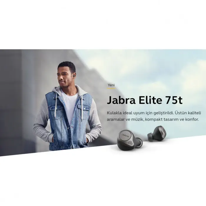 Jabra Elite 75T Kulakiçi Bluetooth Kulaklık Titanyum Siyah – Distribütör Garantili