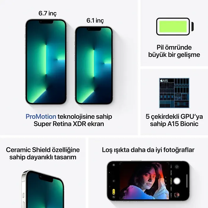 iPhone 13 Pro 1TB MNE53TU/A Köknar Yeşili Cep Telefonu