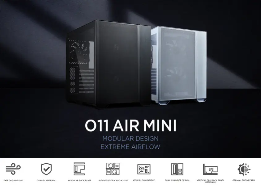 Lian Li O11 Air Mini Beyaz Mini-Tower ATX Gaming (Oyuncu) Kasa (G99.O11AMW.00)