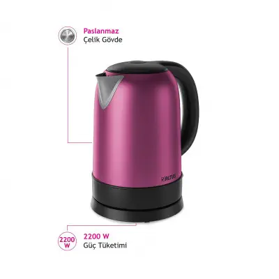 Altus AL 728 P Pembe 2200 W 1.7 Lt Çelik Kettle