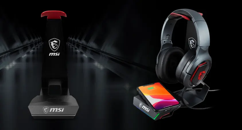 MSI HS01 Combo RGB Gaming Kulaklık Standı ve Kablosuz Şarj