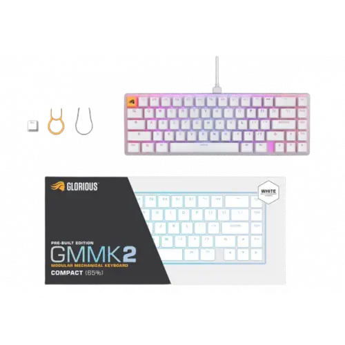 Glorious GMMK2 Modüler Hotswap Mekanik Beyaz Klavye 