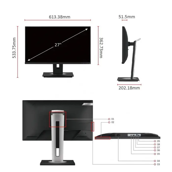 ViewSonic VG2755-2K 27″ 5ms 60Hz QHD Monitör