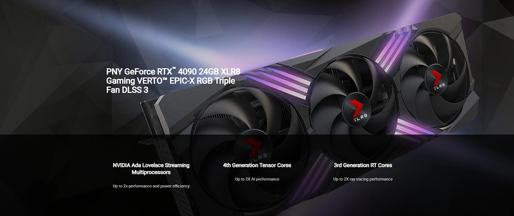 PNY RTX 4090 XLR8 Gaming VERTO EPIC-X RGB 24GB GDDR6X 384Bit DX12 DLSS3 Gaming Ekran Kartı