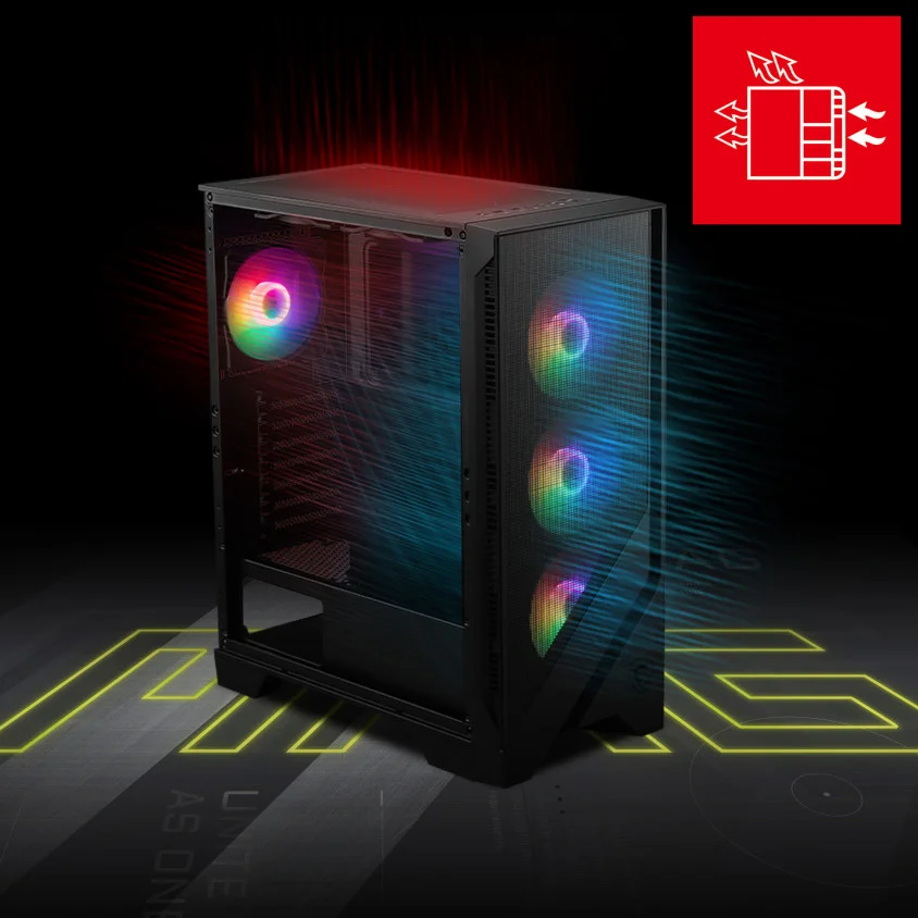 MSI MAG Forge M120A Airflow 6x120mm Auto RGB Fan USB 3.2 Micro-ATX Tower Gaming (Oyuncu) Kasa