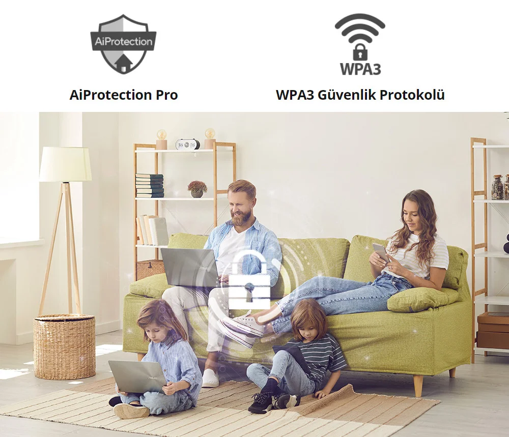 ASUS RT-AX59U WIFI6-AX4200 Dual Band Wi-Fi 6 AI Mesh Air Protection Instant Guard VPN Router