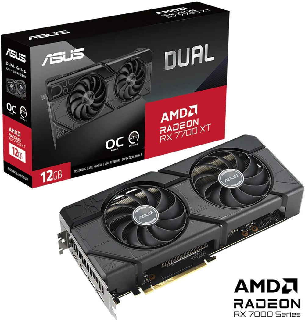 ASUS Dual Radeon RX 7700 XT OC DUAL-RX7700XT-O12G 12GB GDDR6 Gaming Ekran Kartı