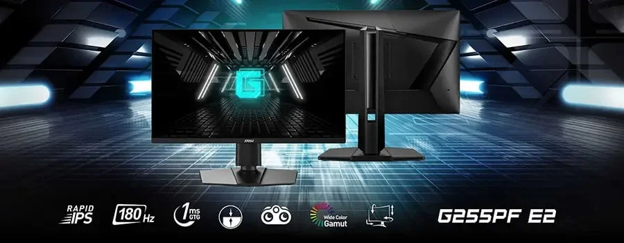 MSI 24.5″ G255PF E2 Rapid IPS 180Hz 1ms Adaptıve-Sync Pivot FHD Gaming (Oyuncu) Monitör  