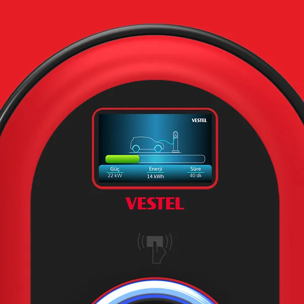 Vestel EVC04-AC22SWD Smart 22 kW Kablolu Elektrikli Araç Şarj İstasyonu