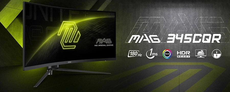 MSI MAG 345CQR  34″ 180Hz 1ms WQHD VA Curved Gaming (Oyuncu) Monitör