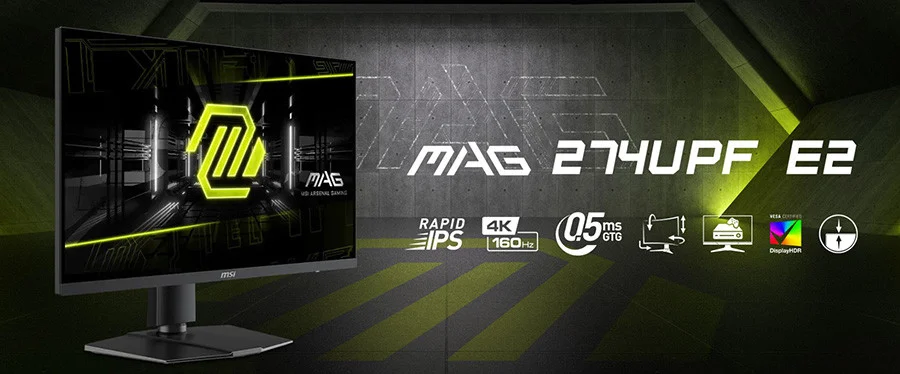 MSI MAG 274UPF E2 27″ 160Hz 0,5ms UHD Rapid IPS Gaming (Oyuncu) Monitör