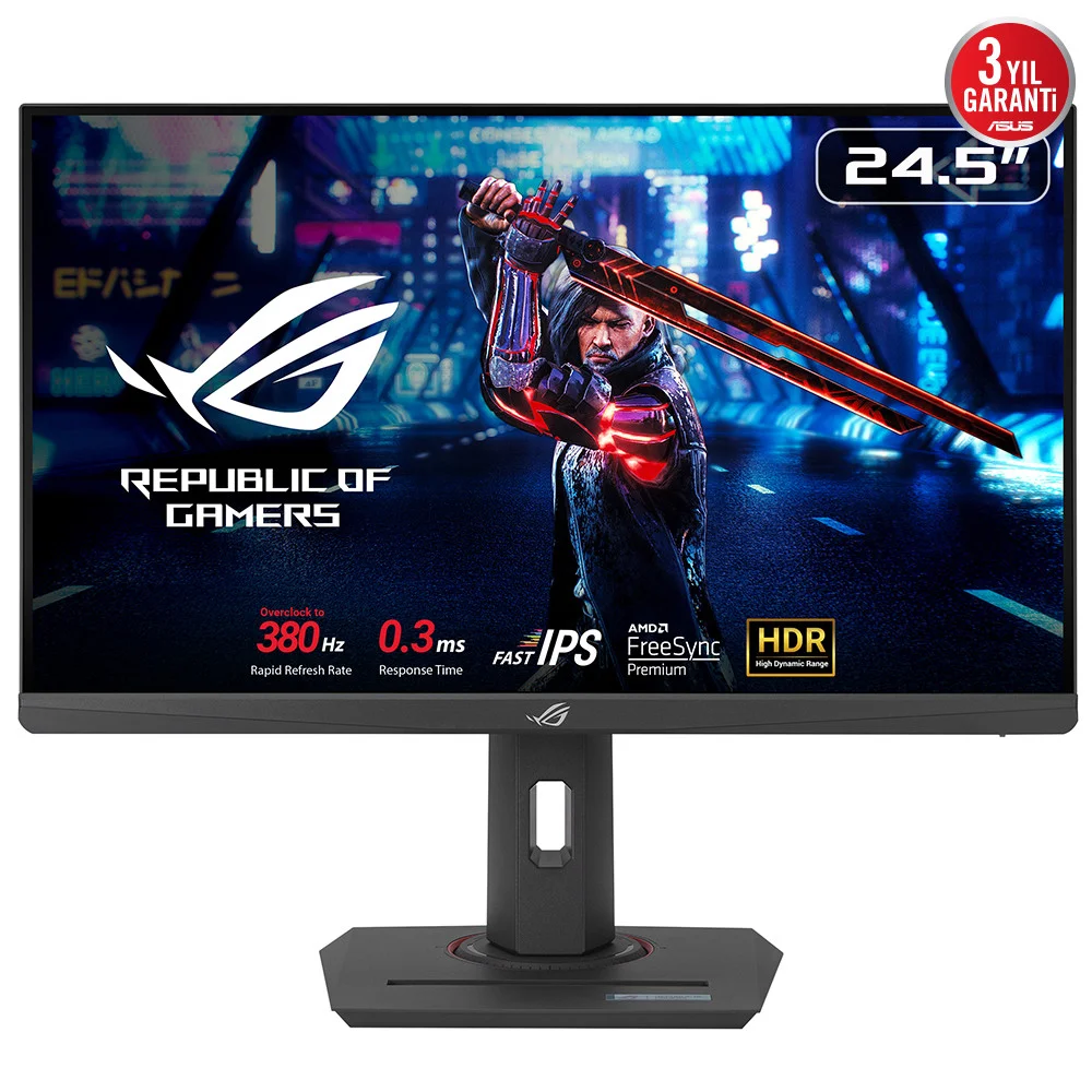 Asus ROG STRİX XG259QNS 24.5″ 380Hz 0.3 ms Full HD Adaptive Sync IPS Esport Gaming (Oyuncu) Monitör