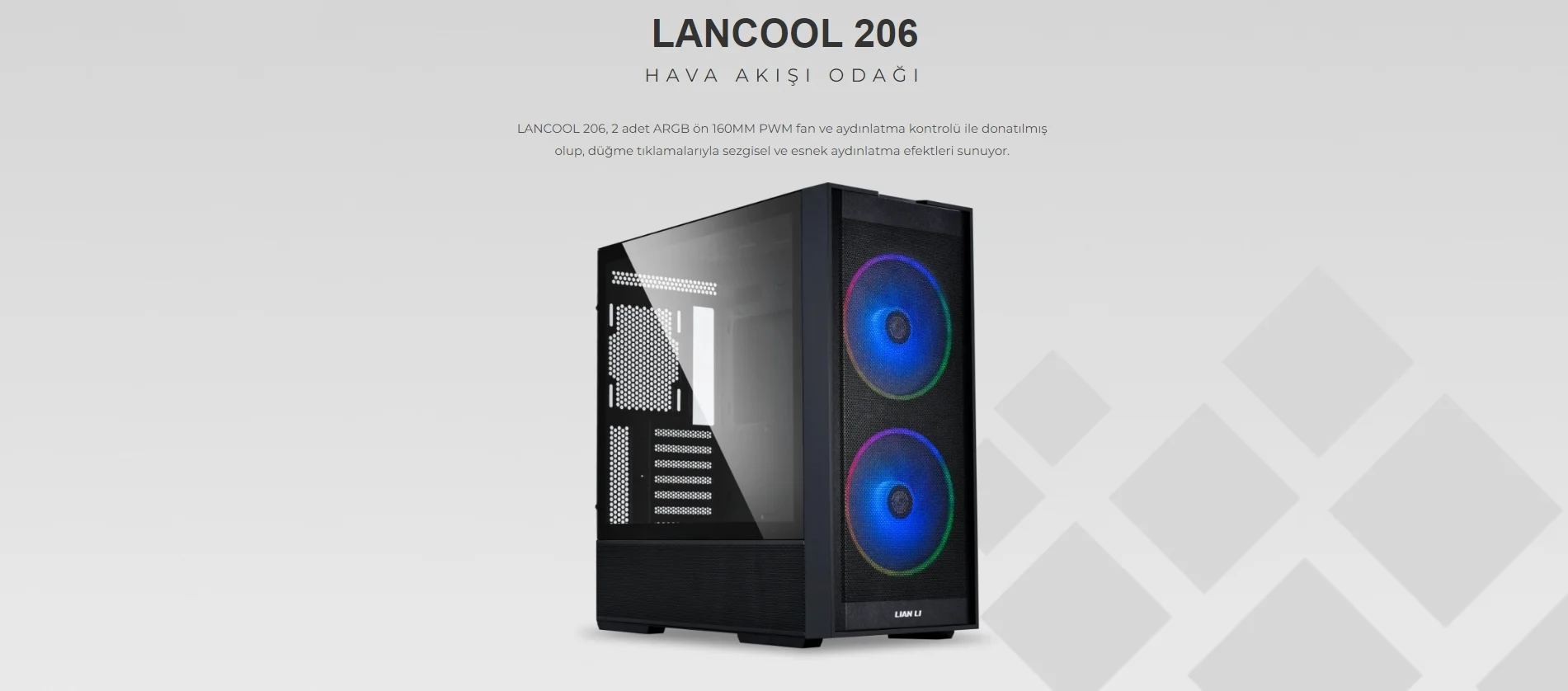 Lian Li Lancool 206 Mesh Beyaz Mid-Tower ATX Gaming (Oyuncu) Kasa (G99.LAN206RW.00)