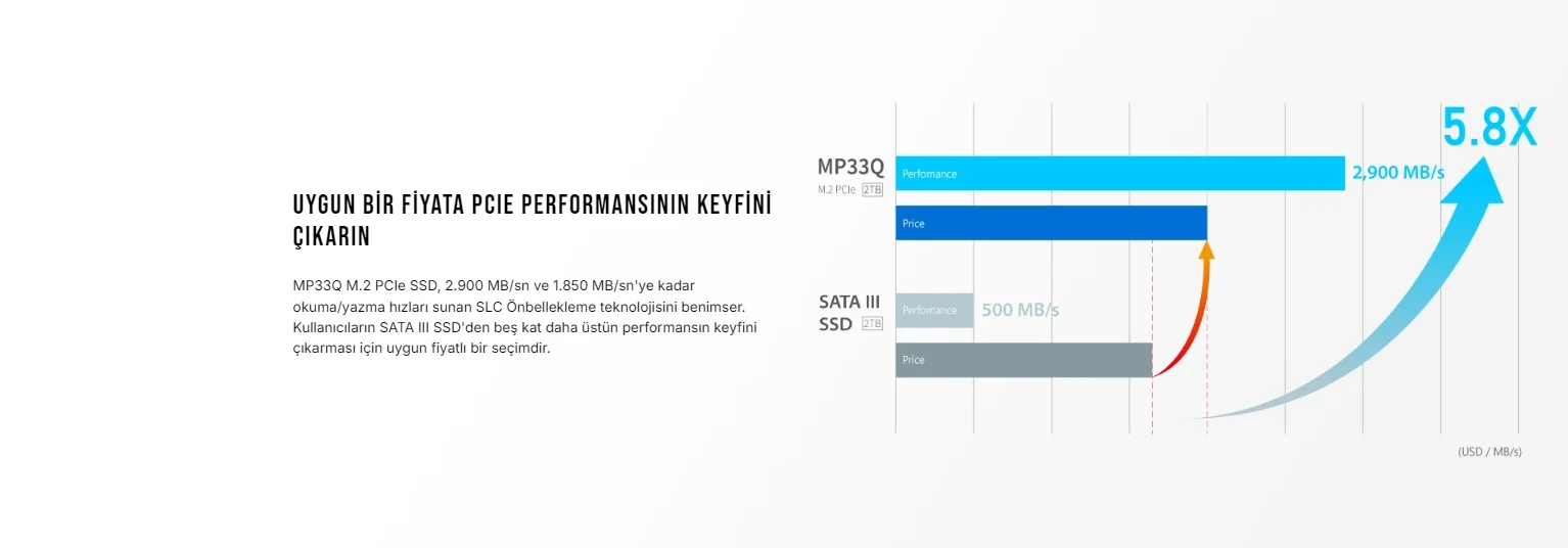 Team MP33Q Pro 1TB 2900/1850MB/s NVMe PCIe M.2 SSD Disk