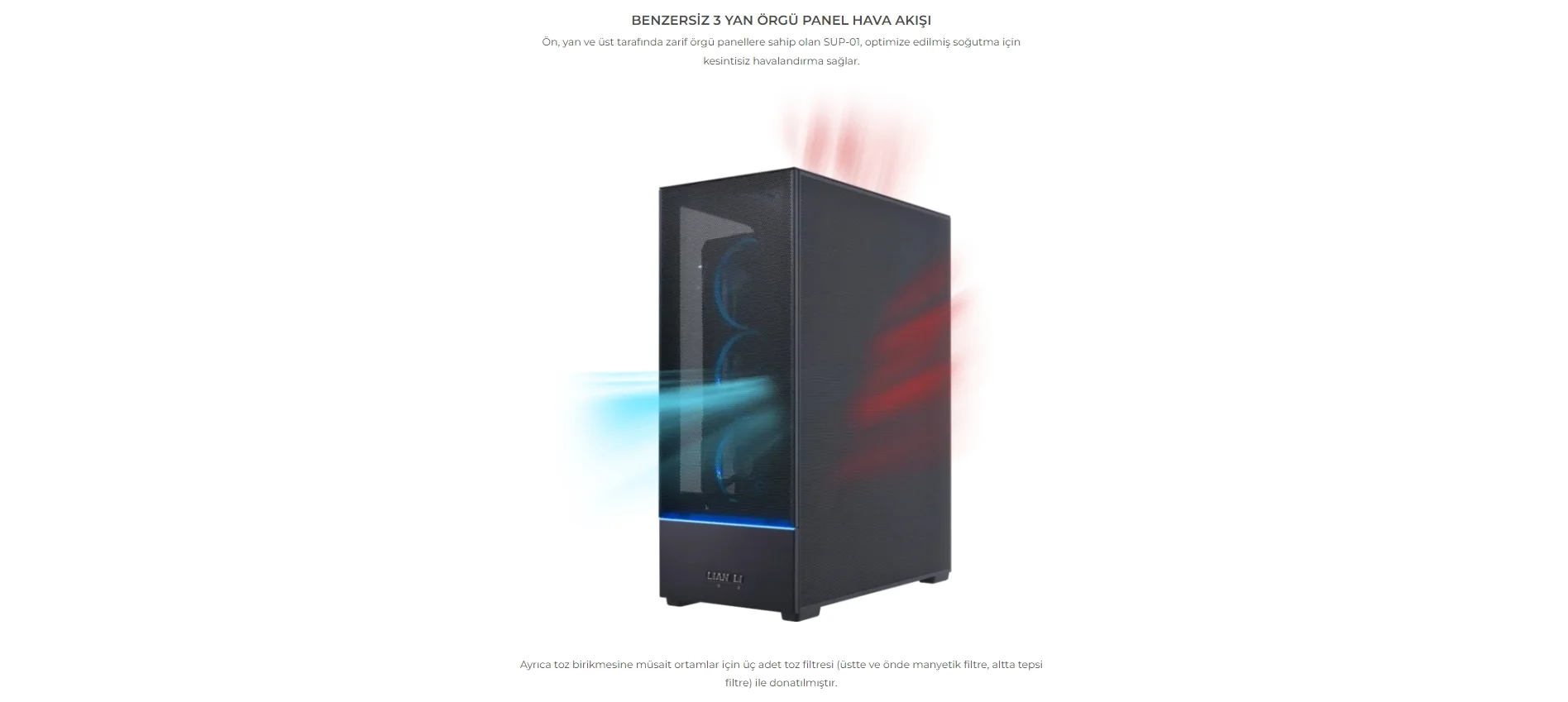 Lian Li SUP01 RGB Siyah Mid Tower ATX Gaming Kasa 