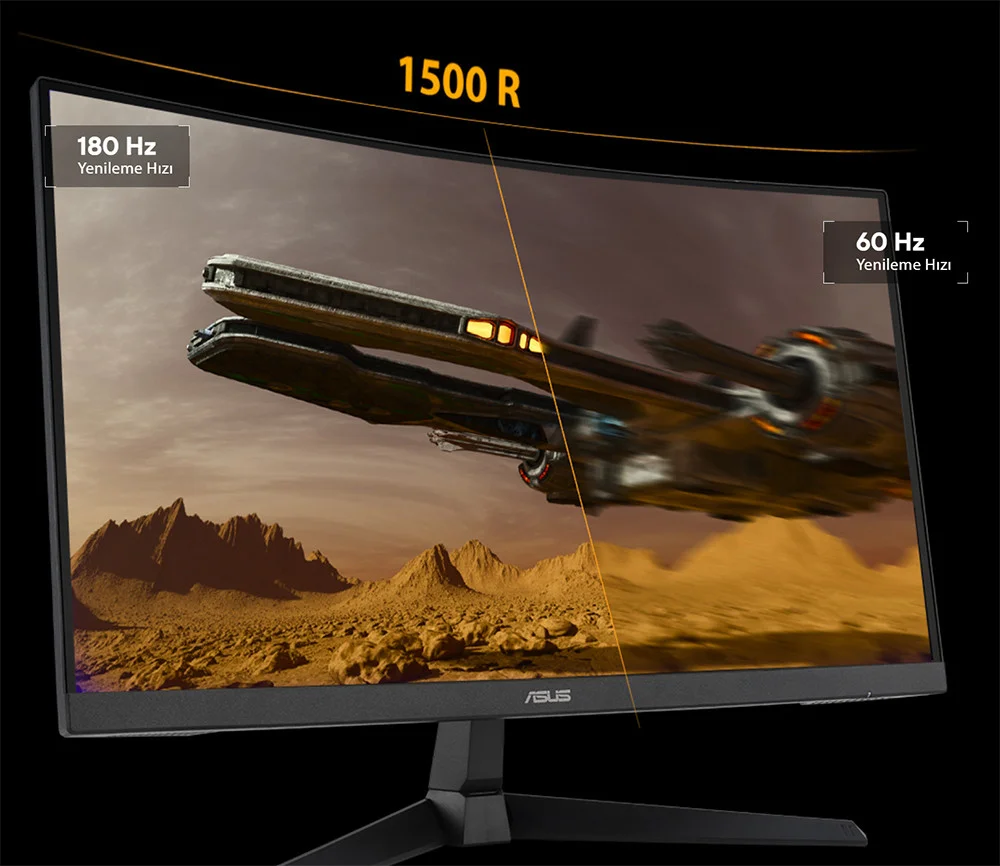 Asus TUF Gaming VG27VQ3B 27″ 1ms 180Hz Curved VA FHD Gaming (Oyuncu) Monitör 