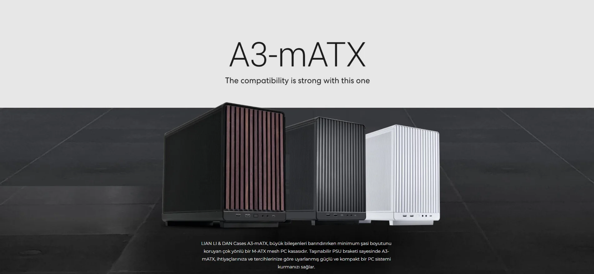 Lian Li Dan Case A3 Siyah Ahşap M-ATX Mini-Tower Kasa