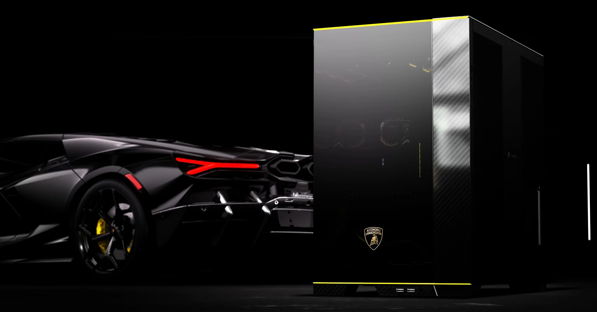 Lian Li O11D Dynamic Evo RGB Automobili Lamborghini LCD Siyah Gaming Kasa