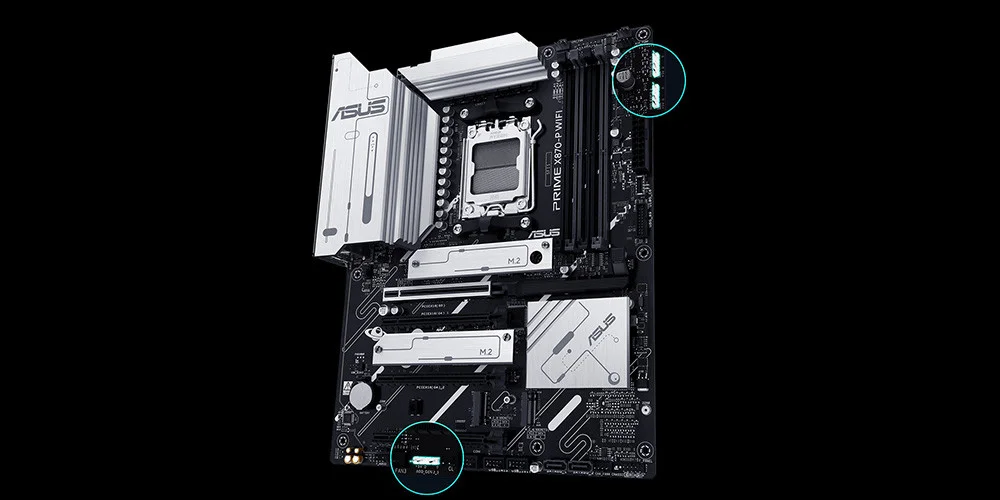 Asus PRIME X870-P WIFI AMD X870 Soket AM5 DDR5 8000+(OC)MHz ATX Gaming (Oyuncu) Anakart