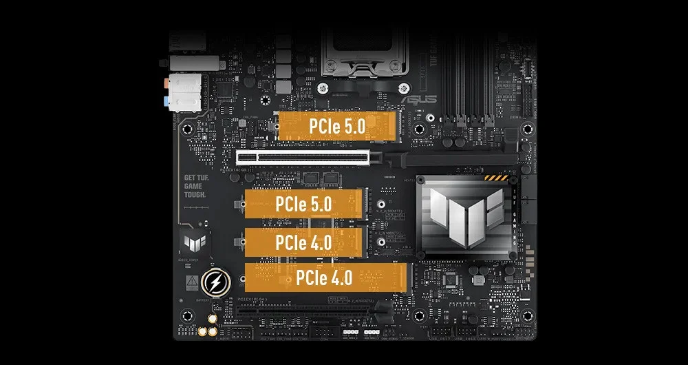 Asus TUF GAMING X870-PLUS WIFI AMD X870 Soket AM5 DDR5 8000+(OC)MHz ATX Gaming Anakart