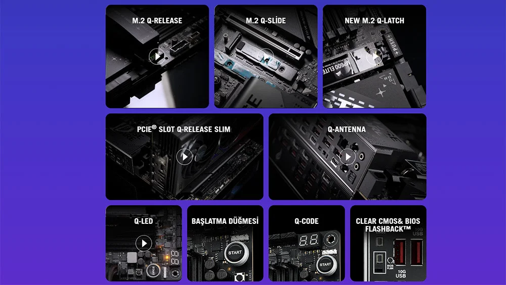 Asus ROG STRIX X870E-E GAMING WIFI AMD X870E Soket AM5 DDR5 8400+(OC)MHz ATX Gaming Anakart