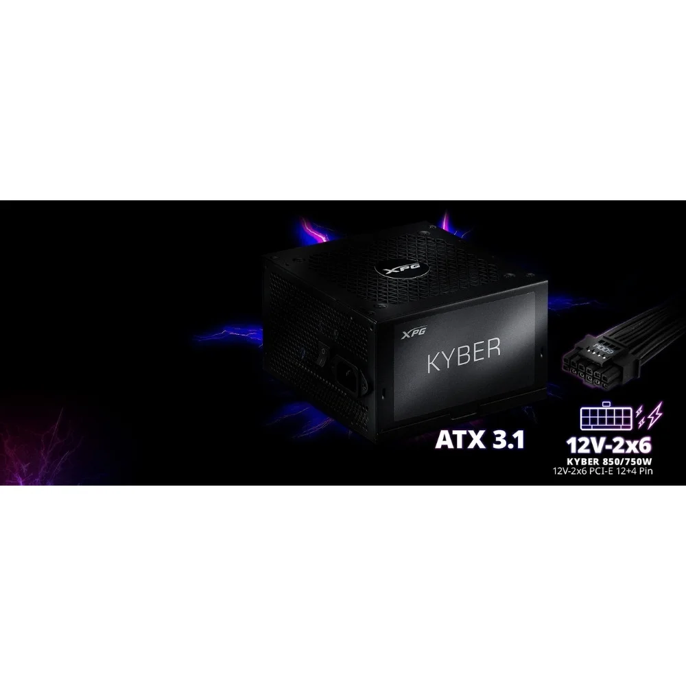 XPG Kyber 850G-BKCEU 850W 80+ Gold 120mm Gaming Power Supply (KYBER850G-BKCEU)