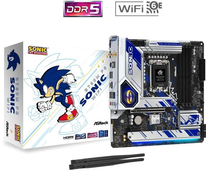 Asrock B760M PG SONIC WiFi Intel B760 Soket 1700 DDR5 7200+(OC)MHz mATX Gaming Anakart