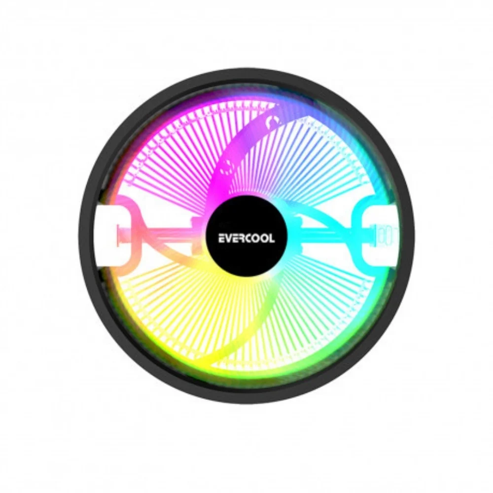 Evercool CS-02 Rainbow 3PİN 12CM AM4 - AM5 / 1700 Uyumlu CPU Hava Soğutucusu