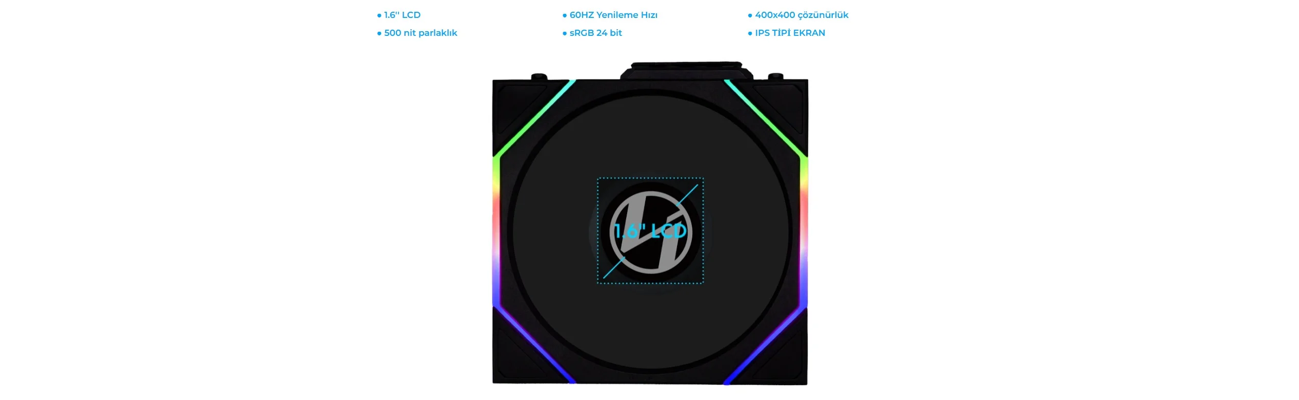 Lian Li UNI FAN TL WIRELESS LCD 3x120mm Beyaz Kasa Fanı