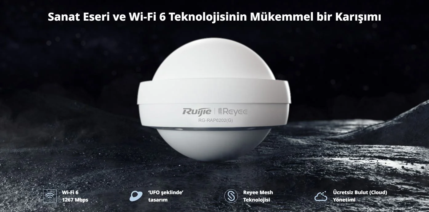 Ruijie-Reyee RG-RAP6202(G) Wi-Fi 5 AX1300 Dış Mekan Çok Yönlü Access Point