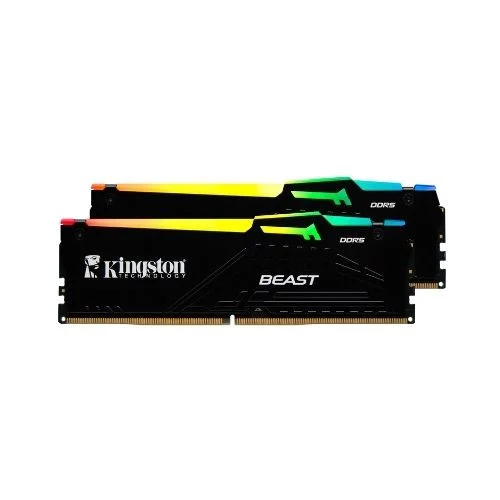 Kingston Beast KF564C32BBEAK2-32TR RGB 32GB (2x16) DDR5 6400Mhz CL32 Siyah Gaming RAM (Bellek)