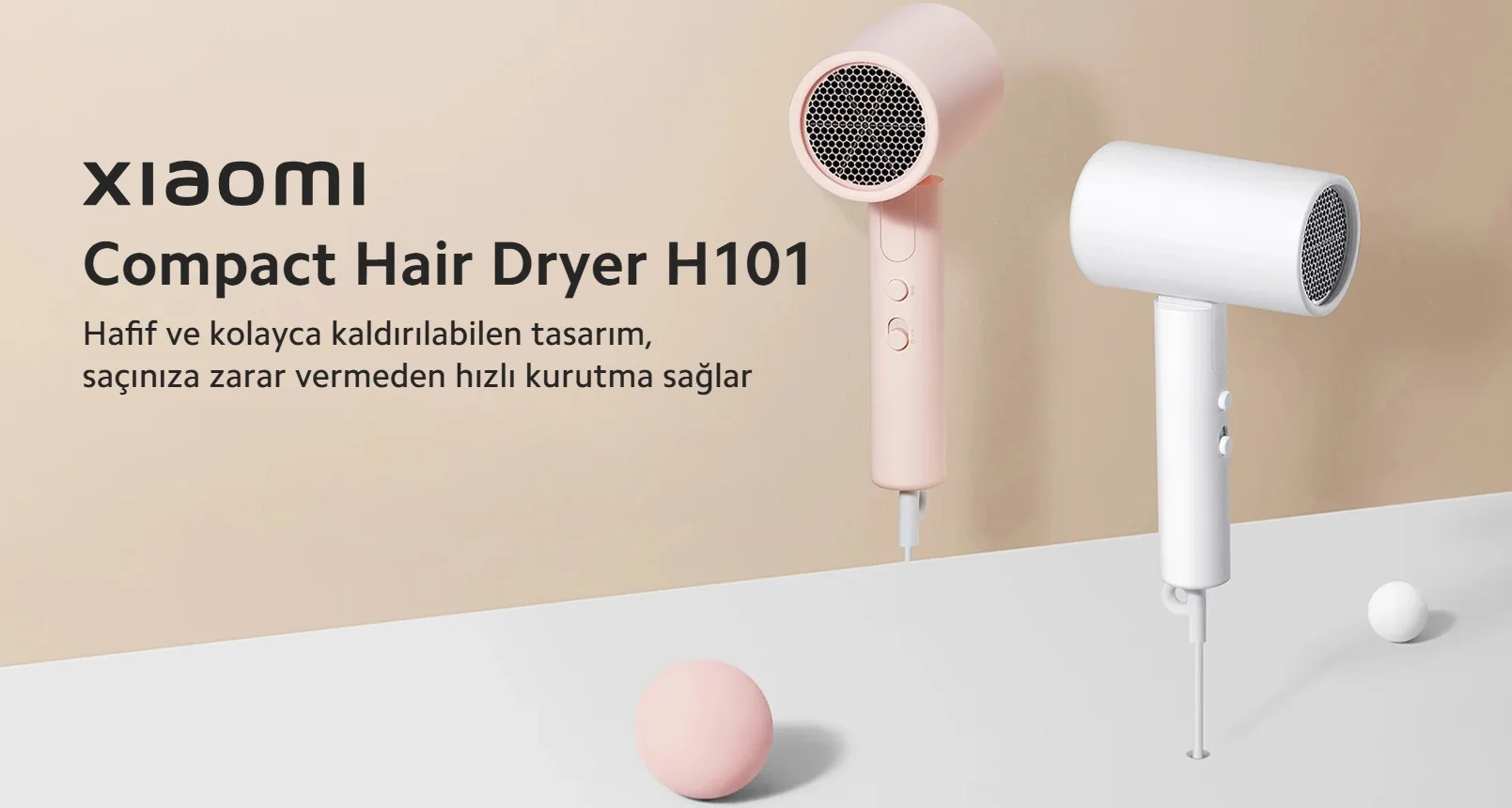 Xiaomi H101 İyonlu Pembe 1000 W Saç Kurutma Makinesi