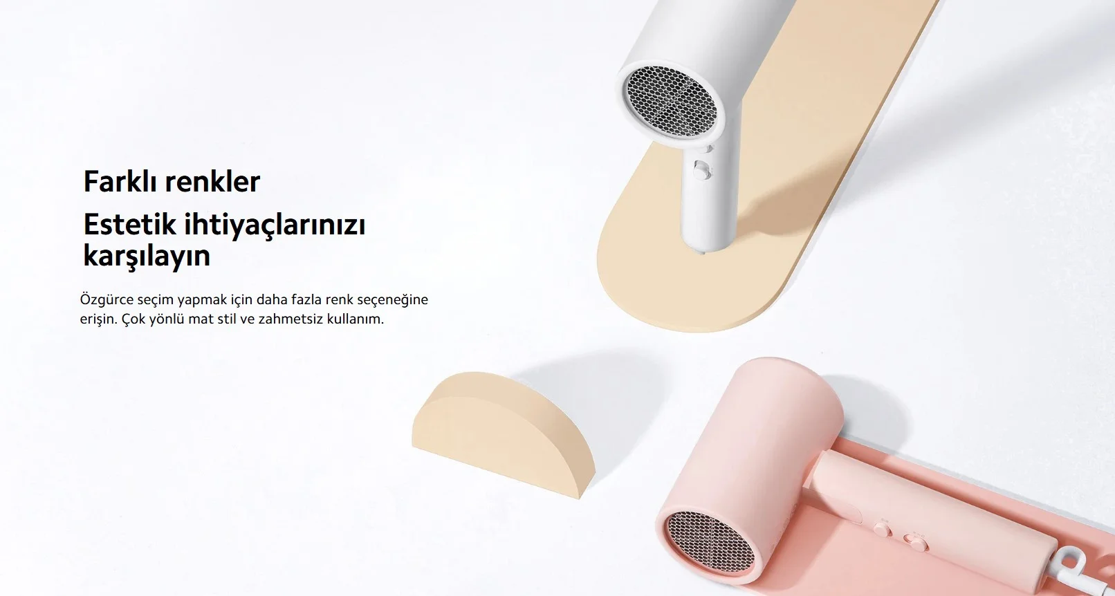 Xiaomi H101 İyonlu Pembe 1000 W Saç Kurutma Makinesi