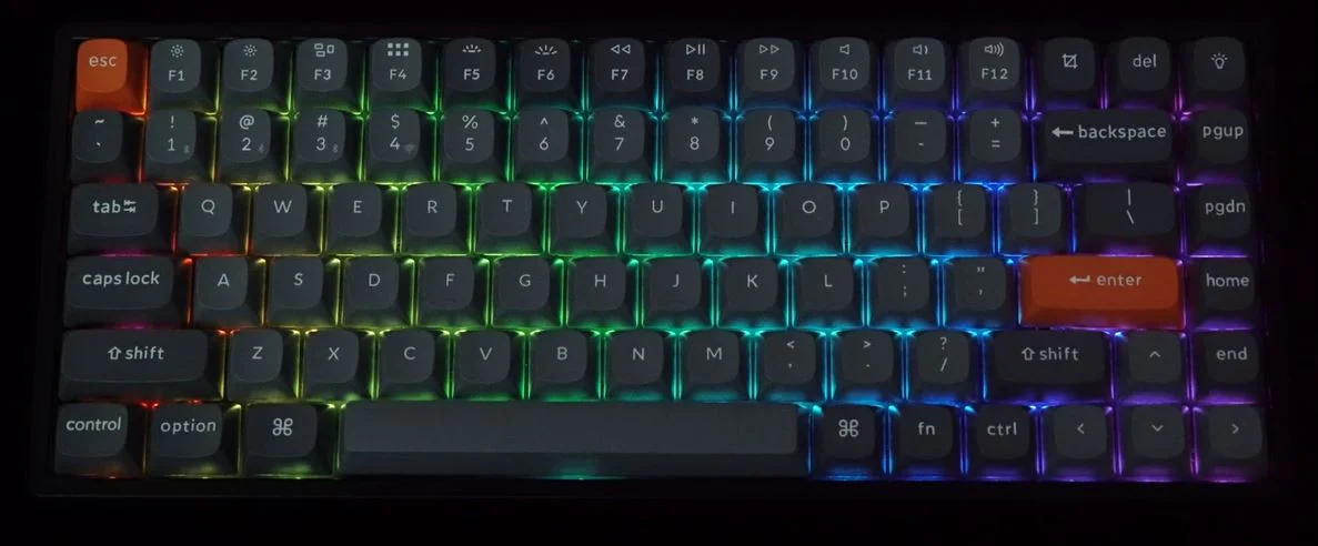 Keychron K2 Max %75 RGB Brown Switch Kablosuz Türkçe Mekanik Karbon Siyah Gaming Klavye