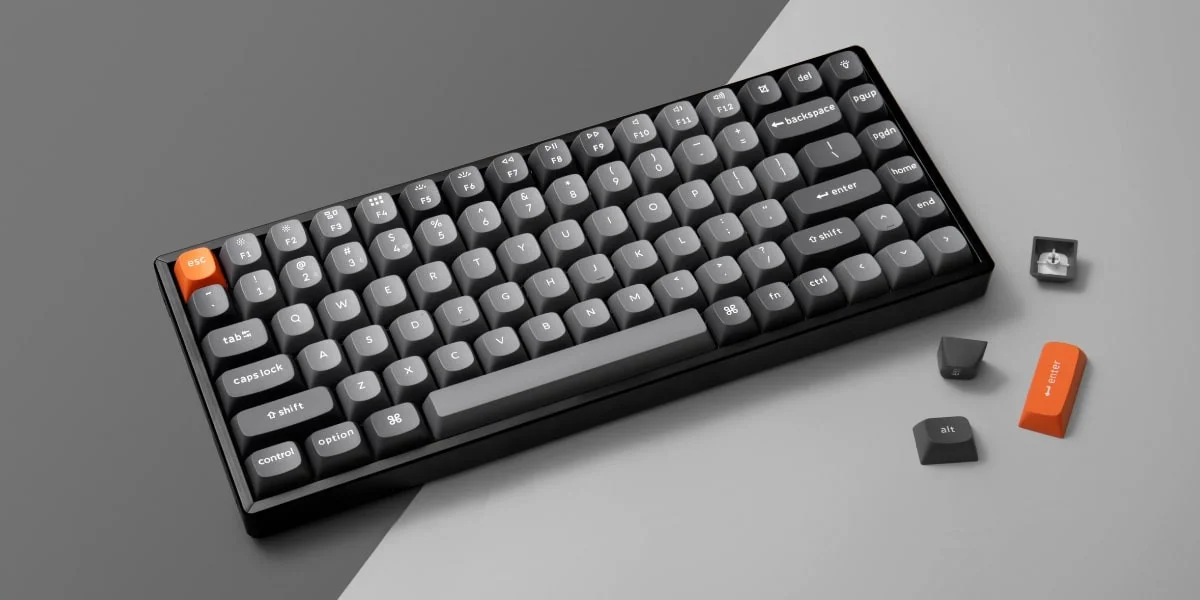 Keychron K2 Max %75 RGB Brown Switch Kablosuz Türkçe Mekanik Karbon Siyah Gaming Klavye