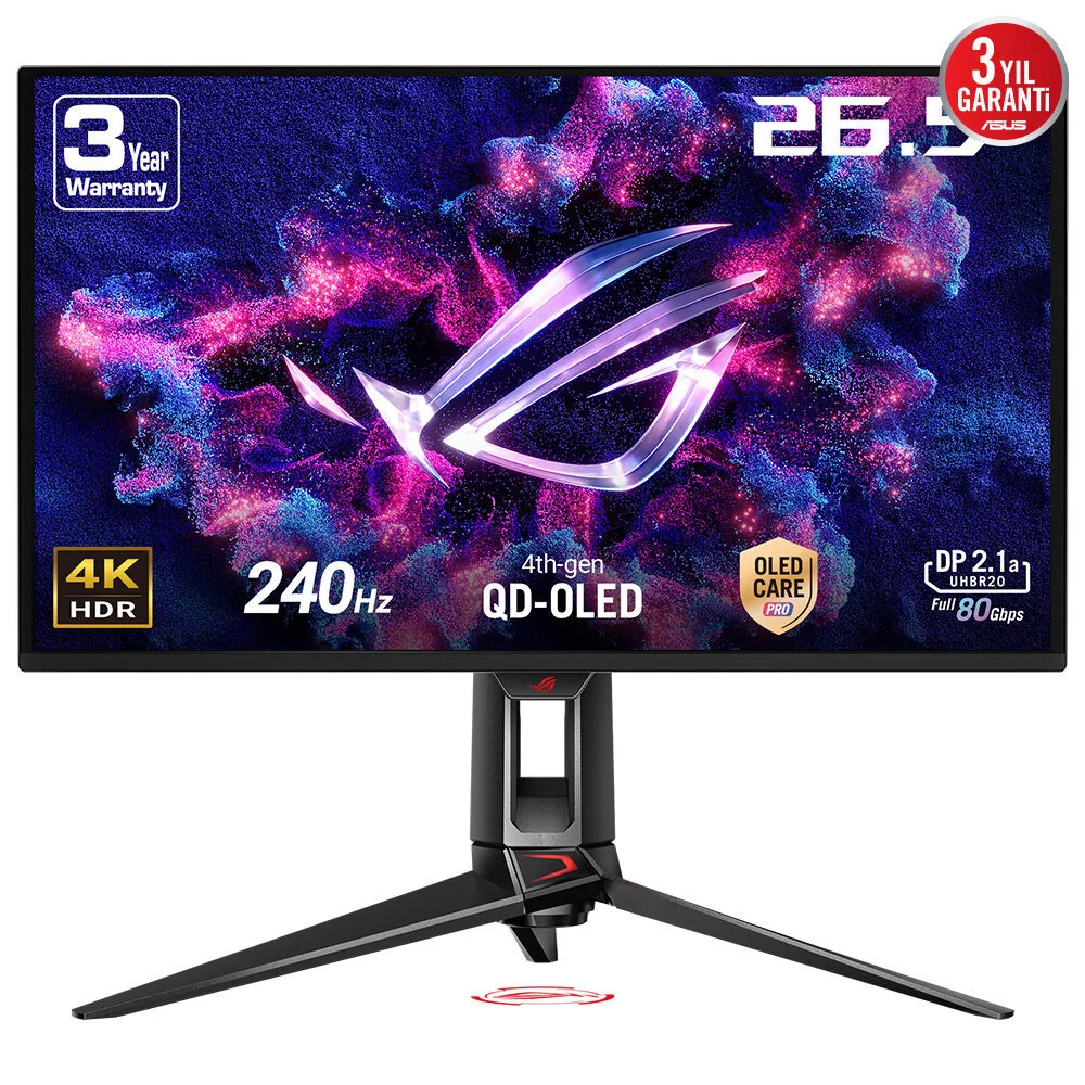 ASUS ROG Swift PG27UCDM 27'' 240Hz 0.03ms 4K UHD Adaptive Sync QD-OLED Pivot  Gaming (Oyuncu) Monitör