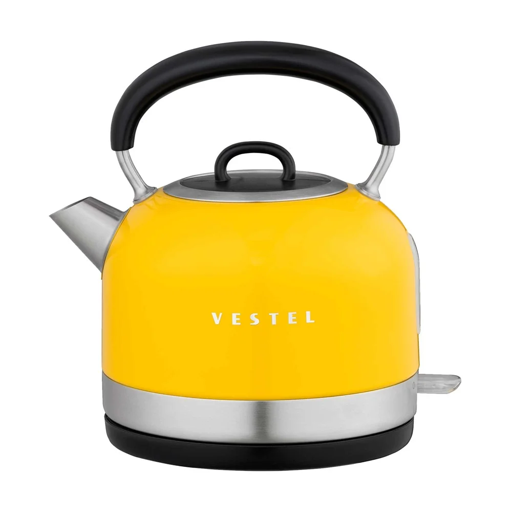 Vestel Retro Siyah 2200 W 1.7 lt Çelik Kettle