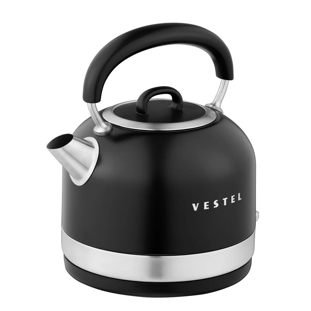 Vestel Retro Siyah 2200 W 1.7 lt Çelik Kettle